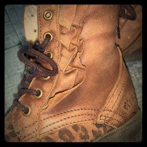 Next Direct Leather Leopard Print Boots